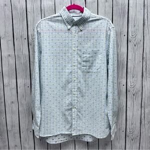 Jos A Bank Mens 1905 Dress Size Medium Tailored Fit Blue Green Design